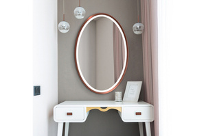 Owalne lustro OVAL z oświetleniem LED / rama dostępna w 5 kolorach