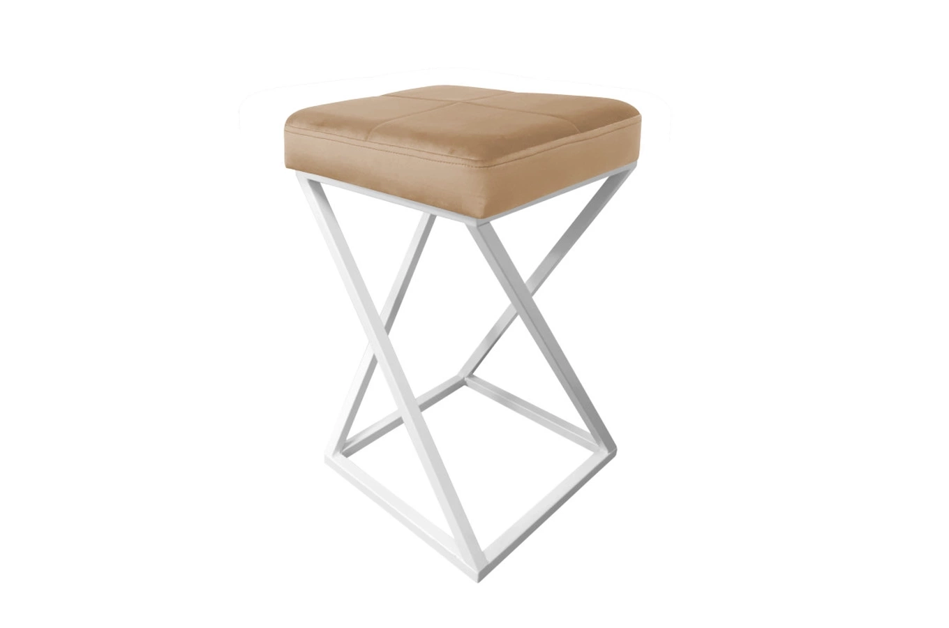 Tapicerowany hoker DIXI na metalowych nogach / kolor tkaniny + podstawy do wyboru!