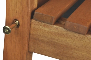 3-osobowa ławka ogrodowa SINTRA z drewna akacjowego z beżową poduszką