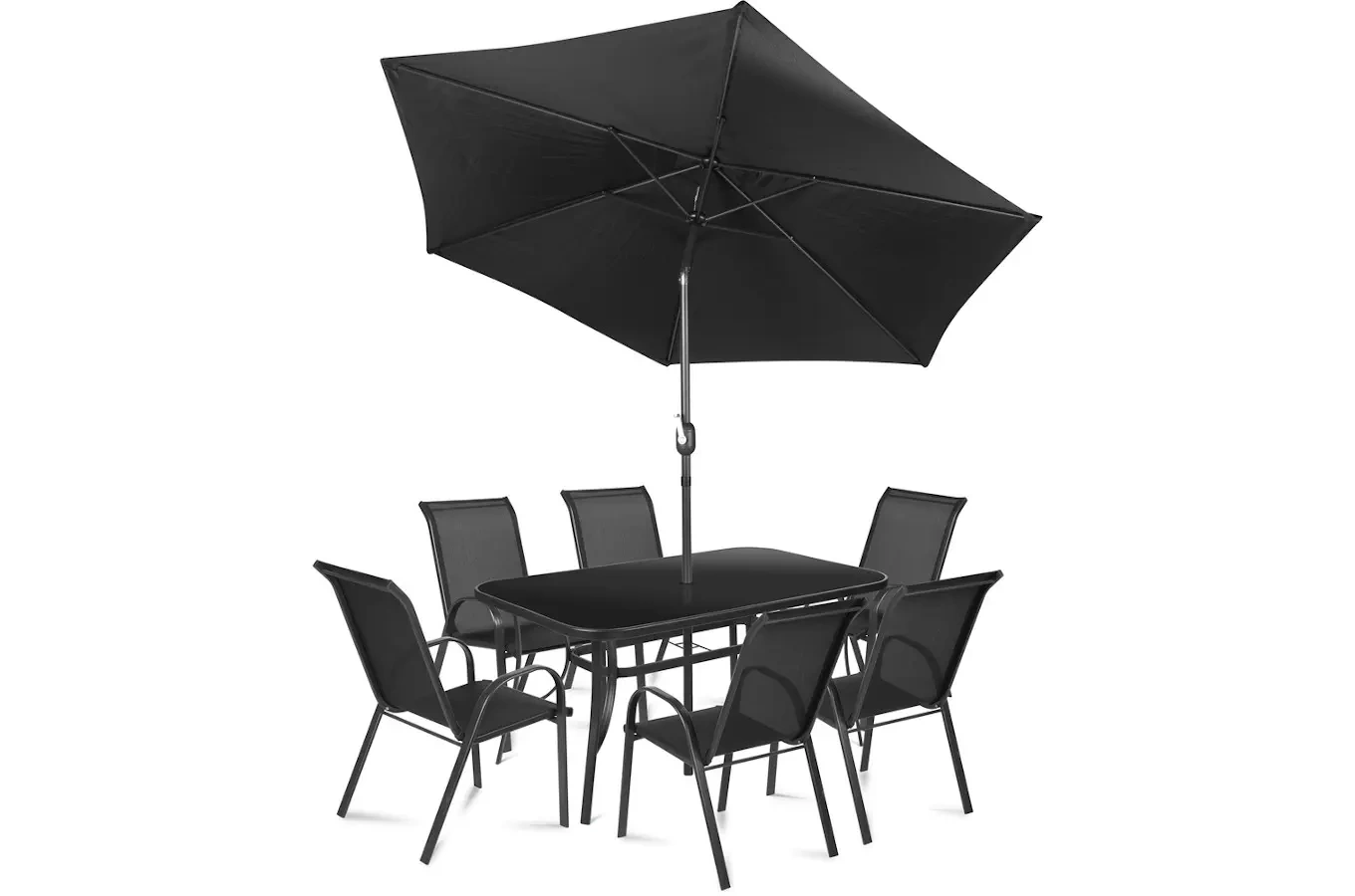 Czarny parasol ogrodowy MONTE / 3 m