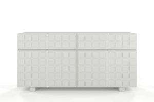 Nowoczesna komoda z frontami 3D Skandica CUBO LONG / kolor szary mleczny / szer. 169 cm