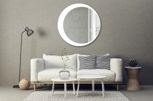 Okrągłe lustro SIMPLE MOON / rama dostępna w 2 kolorach