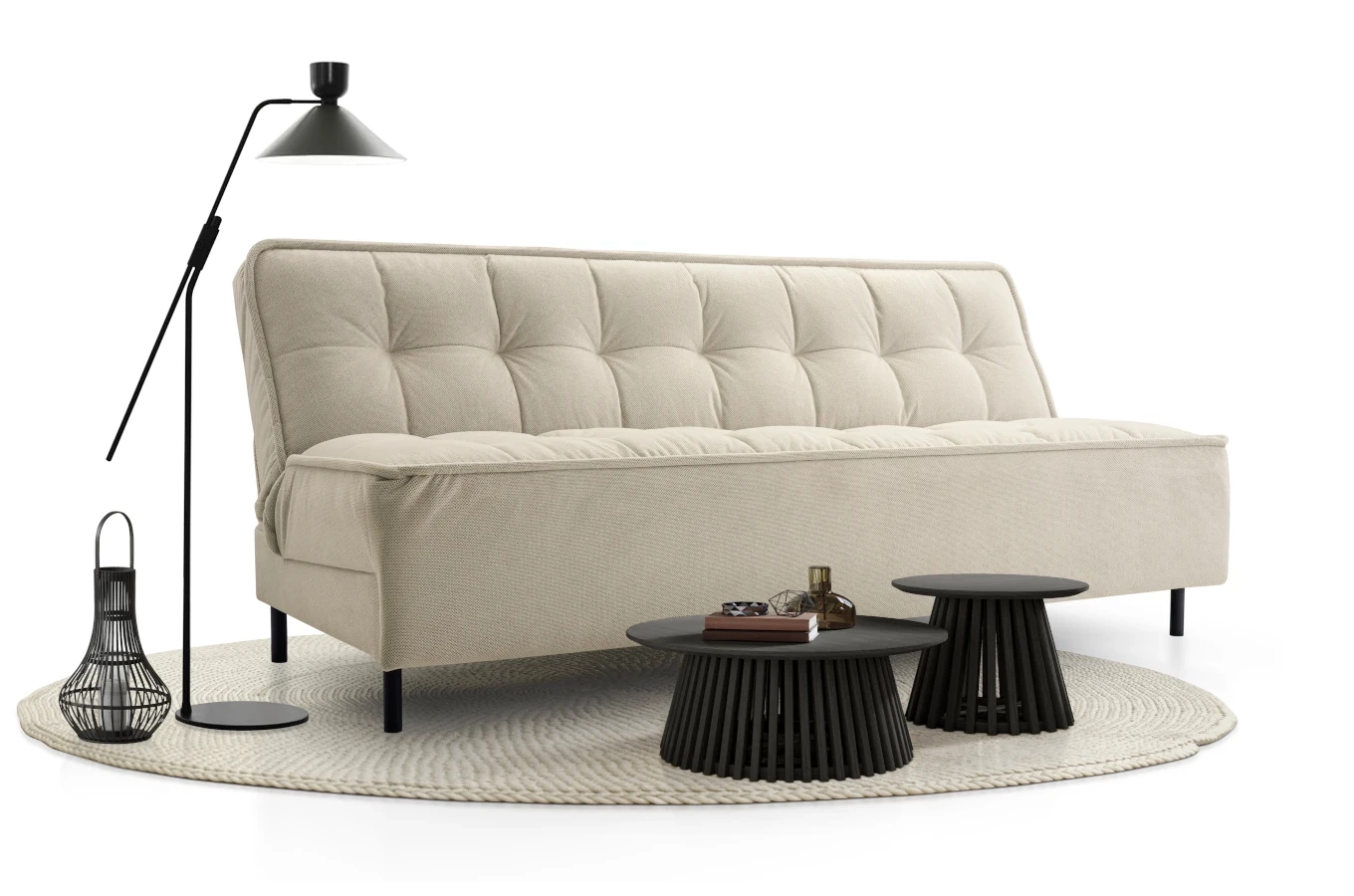 Nowoczesna rozkładana sofa LUIZA z pojemnikiem na pościel