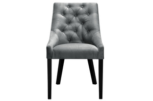 Eleganckie pikowane krzesło DONNA CHESTERFIELD na drewnianych nogach