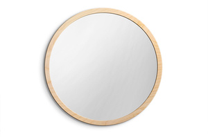 Okrągłe lustro SCANDINAVIA BOLD Natural / rama w kolorze naturalnym