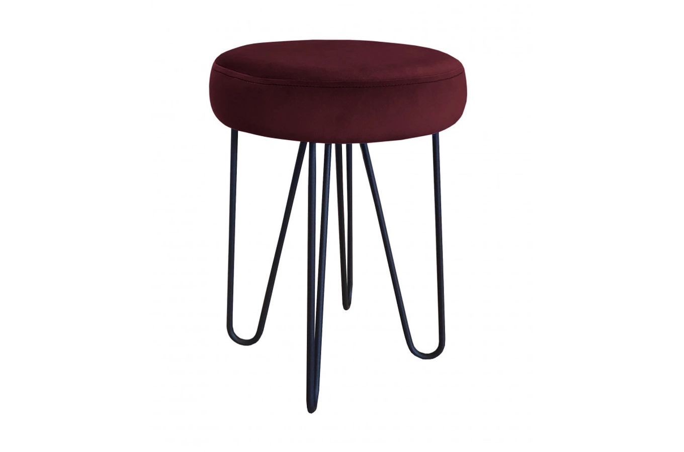 Tapicerowany taboret SECONDO na metalowych nogach / kolor tkaniny + podstawy do wyboru!