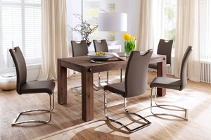 Duży drewniany dębowy stół LEEDS 300 x 120 cm / dąb lity postarzany