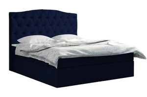 Tapicerowane łóżko kontynentalne SUSEAN z zagłówkiem w stylu glamour