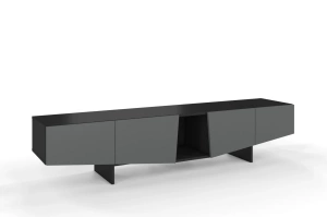 Nowoczesna szara szafka RTV z szufladami Skandica WING / szer. 200 cm