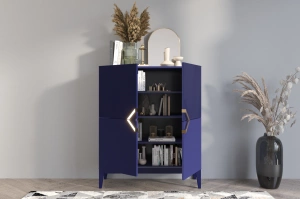 Drewniana komoda Visby DEMI HIGH / kolor granat szlachetny / szer. 100 cm