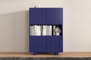 Nowoczesna komoda z frontami 3D Skandica CUBO HIGH / kolor granat szlachetny / szer. 85 cm