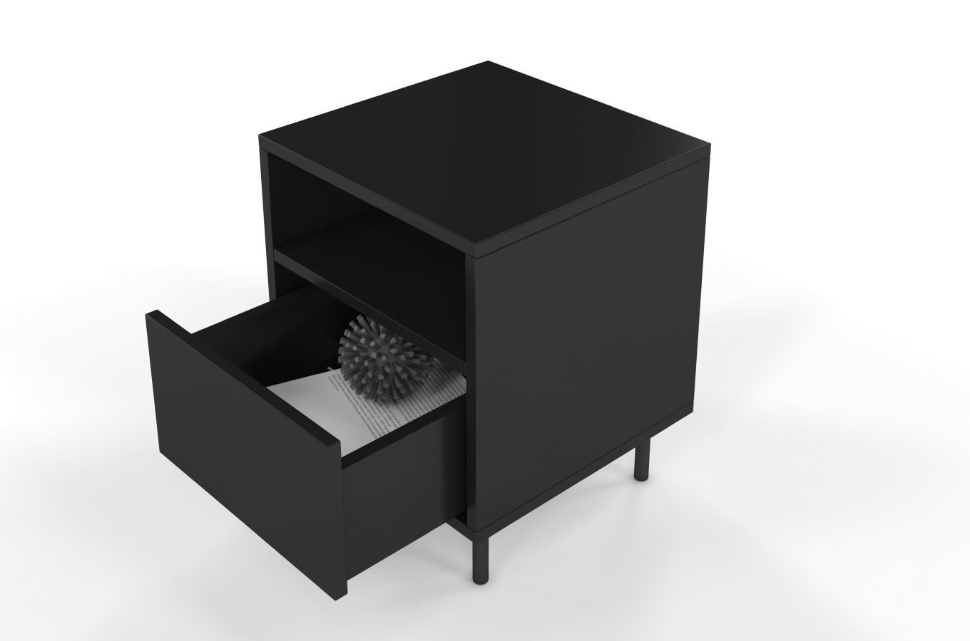 Czarna nowoczesna szafka nocna Dancan MIRKA / szer. 40 cm