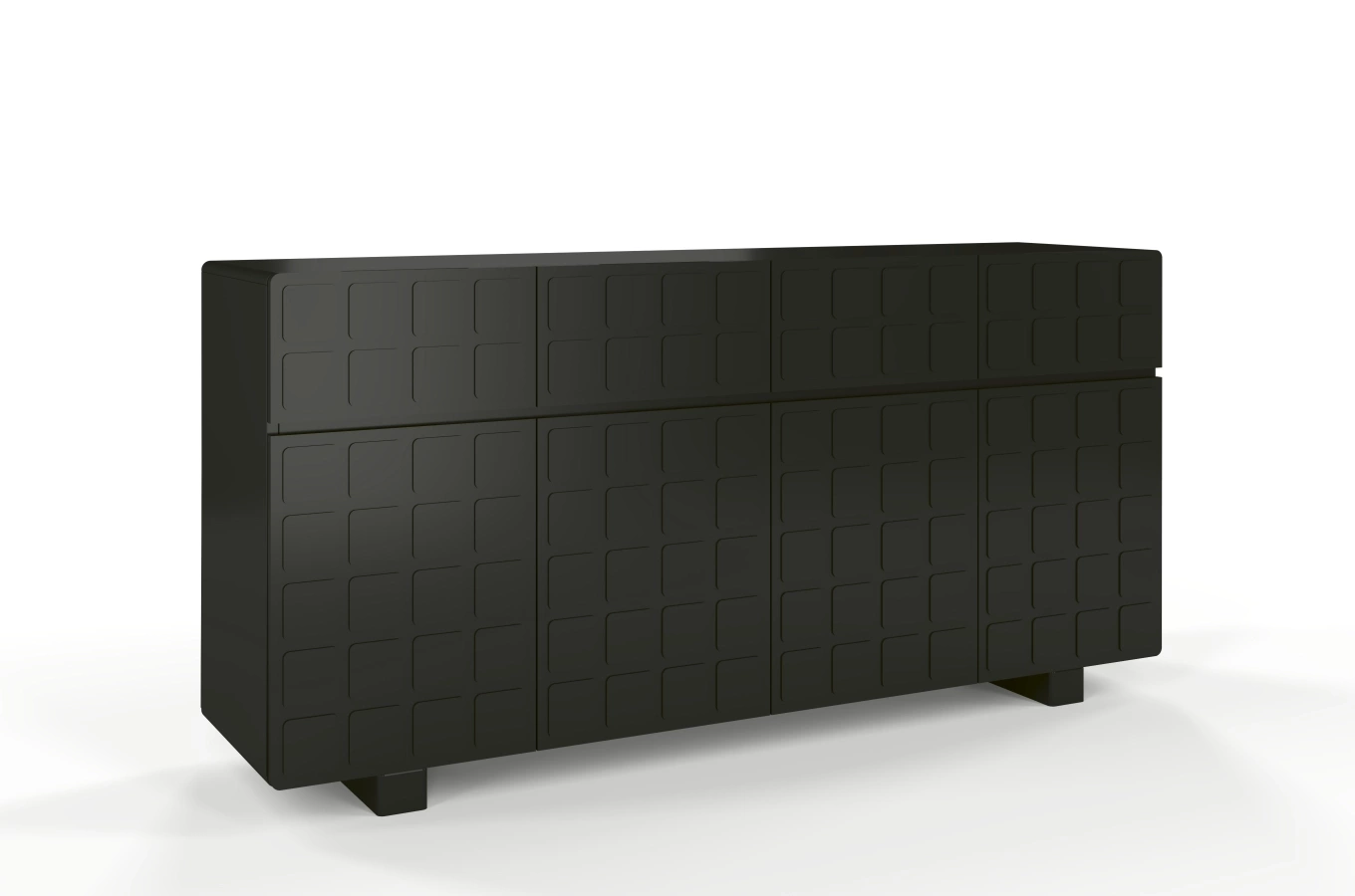 Nowoczesna komoda z frontami 3D Skandica CUBO LONG / kolor czarny / szer. 169 cm