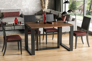Nowoczesny rozkładany stół BORYS na metalowych nogach 130-330 x 80 cm (dąb stirling)