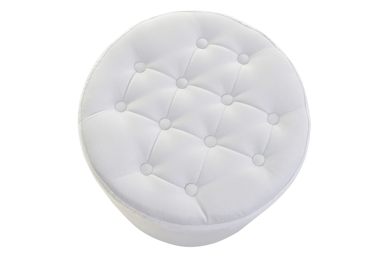 Elegancki okrągły puf RENEE z pikowanym siedziskiem / średnica 40 cm