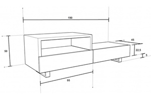 Komoda drewniana ALLEN / szer. 190 cm