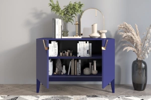 Drewniana komoda Visby DEMI LONG 2D / kolor granat szlachetny / szer. 100,5 cm