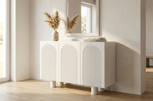 Biała komoda z łukami Skandica RITA / szer. 135 cm