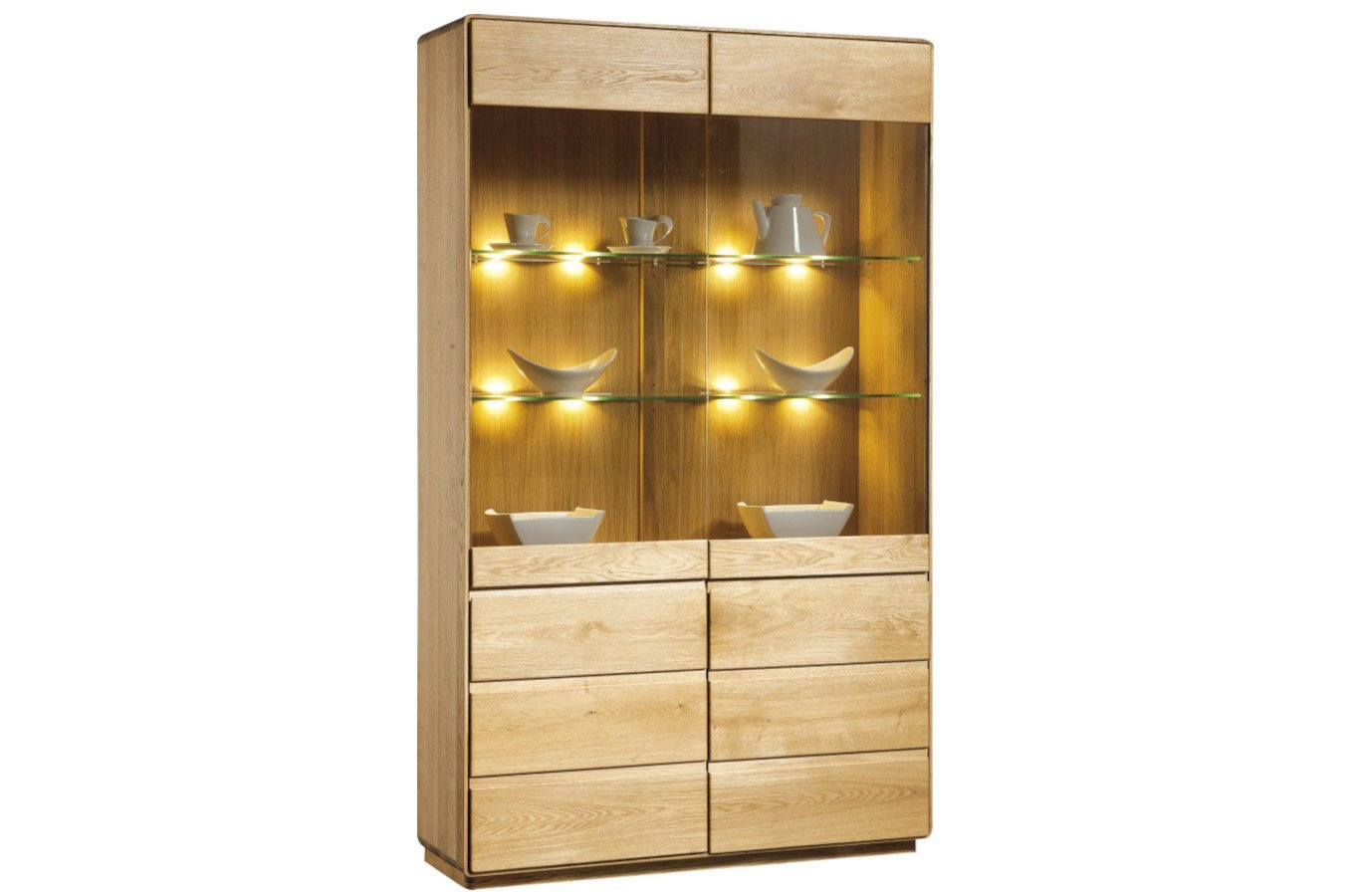 Drewniana witryna ATLANTA dwudrzwiowa / szer. 119 cm