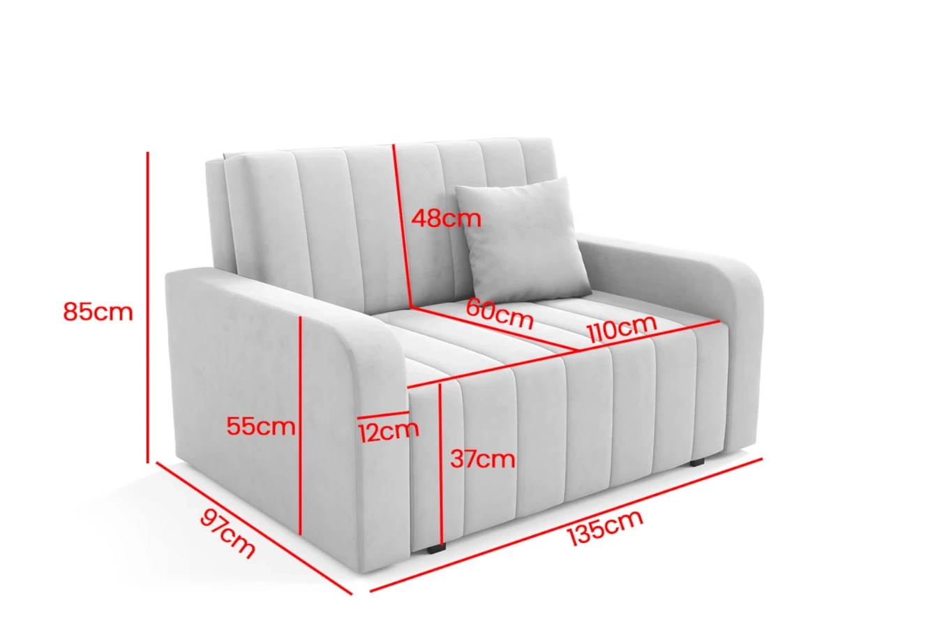 Rozkładana sofa SELENA MAXI 110 z funkcją spania / szerokość 135 cm