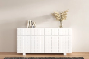 Nowoczesna komoda z frontami 3D Skandica CUBO LONG / kolor biały / szer. 169 cm