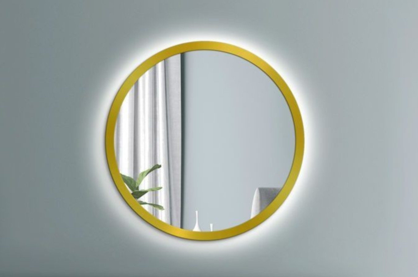 Okrągłe lustro SCANDINAVIA BOLD z oświetleniem LED / rama dostępna w 5 kolorach