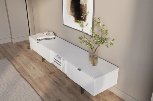 Nowoczesna biała szafka RTV z szufladą Skandica MYWAY / szer. 180 cm