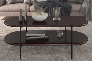 Stolik drewniany bukowy Skandica DOTA w kolorze palisander na metalowych nogach