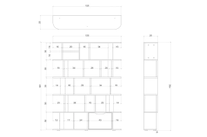 Nowoczesny biały regał Skandica SALA / szer. 125 cm