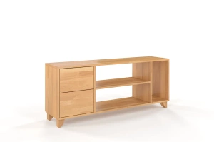 Drewniana szafka RTV bukowa Visby VIVECA na nóżkach / szer. 140 cm