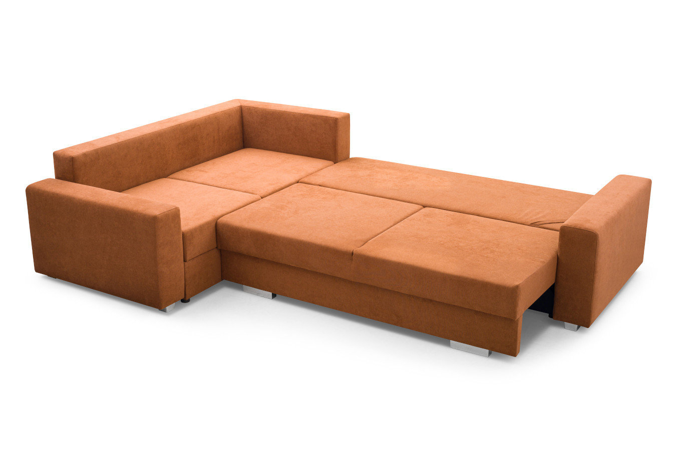 Nowoczesny rozkładany narożnik PEDRO z pojemnikiem na pościel