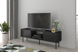 Czarna nowoczesna komoda RTV Dancan MIRKA / szer. 130 cm