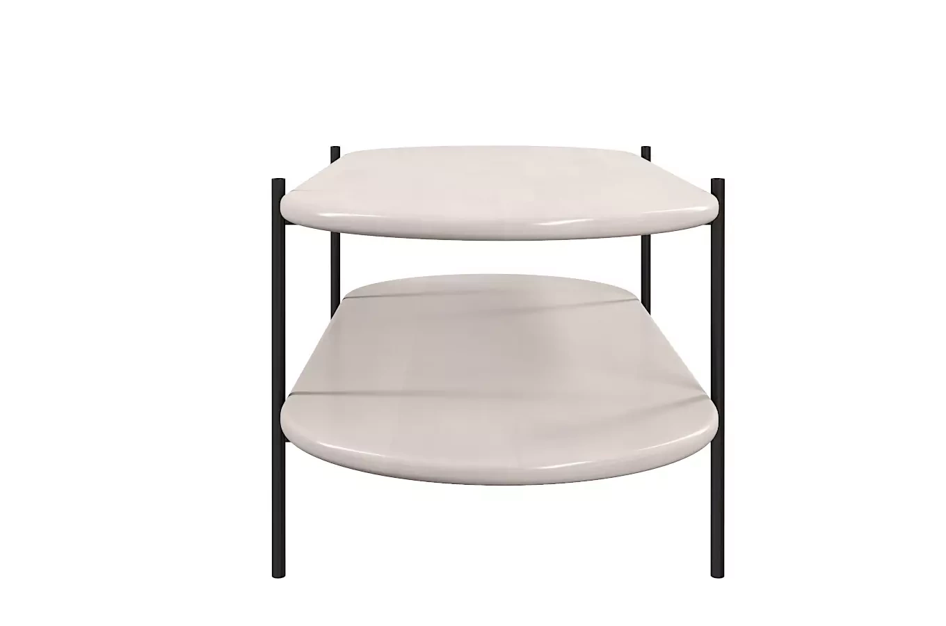 Stolik drewniany bukowy Skandica DOTA w kolorze białym na metalowych nogach