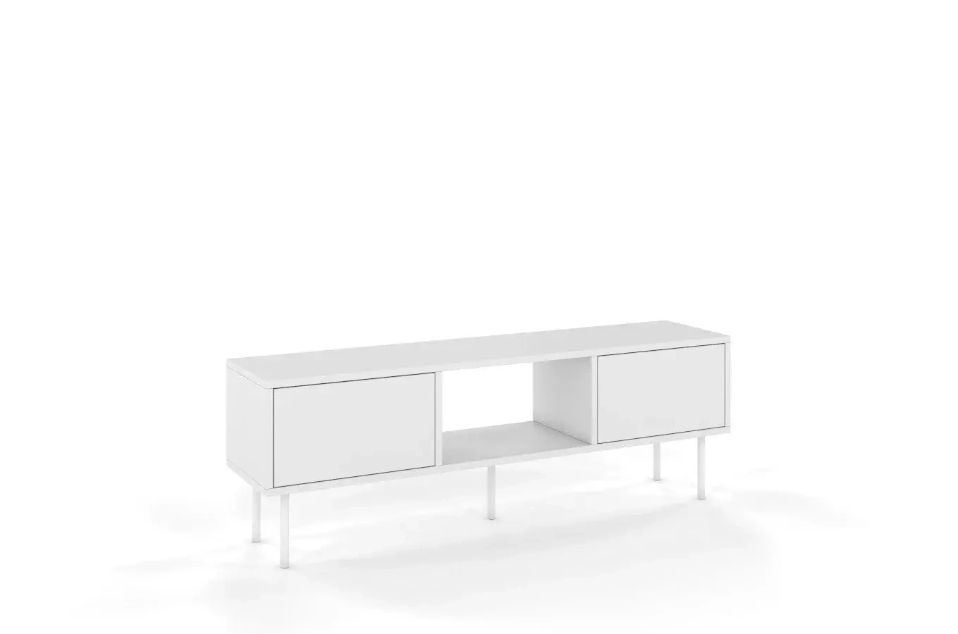 Biała nowoczesna komoda RTV Dancan MIRKA / szer. 130 cm