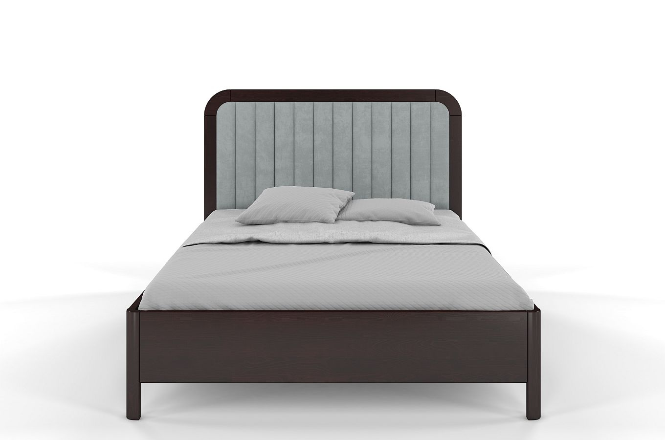 Tapicerowane łóżko drewniane sosnowe Visby MODENA BC z wysokim zagłówkiem (skrzynia na pościel)