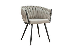 Nowoczesne krzesło SARA BLACK z plecionym oparciem