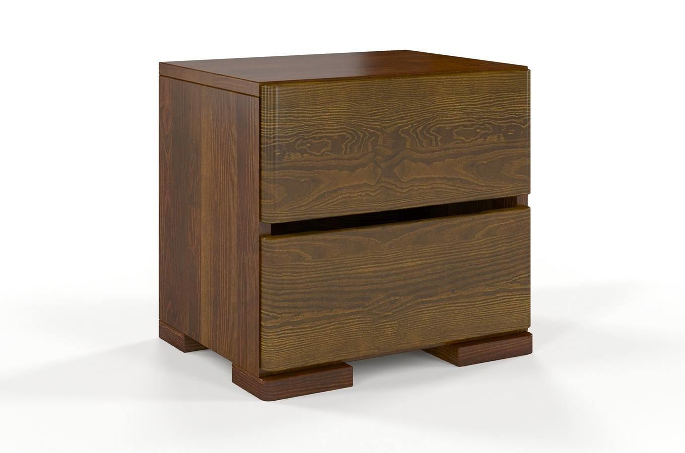 Drewniana szafka nocna sosnowa Visby Sandemo High 2S / kolor biały