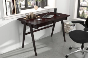 Drewniane bukowe biurko / toaletka z szufladami Visby EDDA / kolor palisander