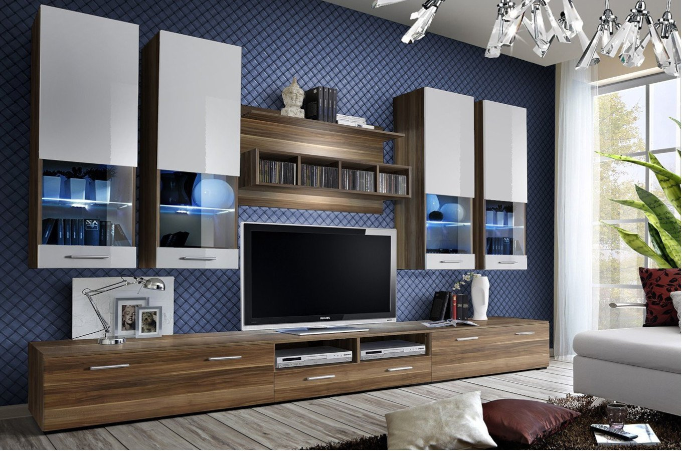 Meblościanka DORADE / korpus biały, front biały połysk