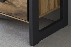 Nowoczesna dębowa komoda ze szklanymi drzwiami TURID 3S3D / szer. 97,5 cm