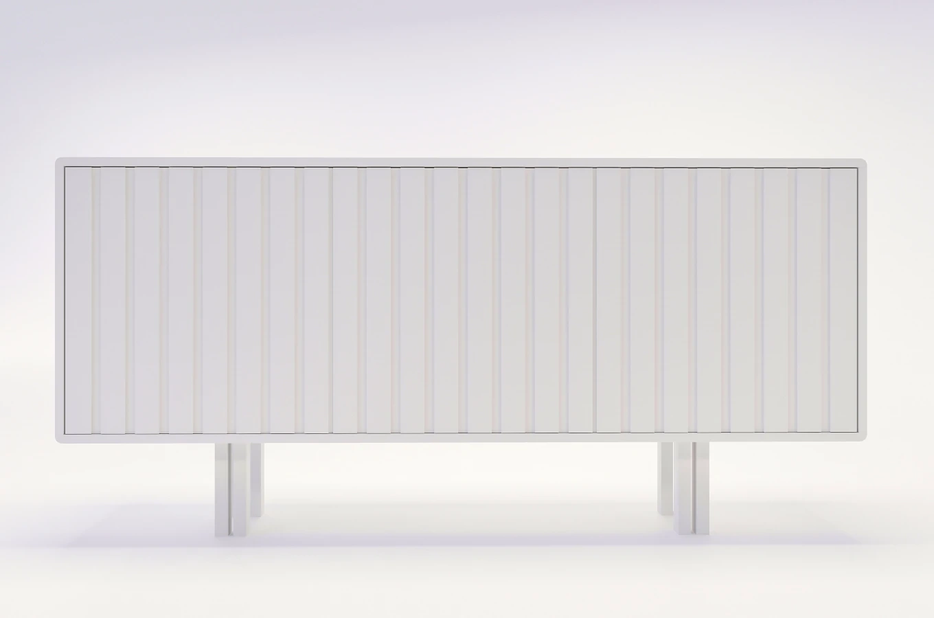 Biała komoda Skandica VIGGE z lamelami / szer. 149 cm