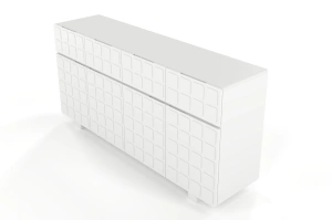 Nowoczesna komoda z frontami 3D Skandica CUBO LONG / kolor biały / szer. 169 cm
