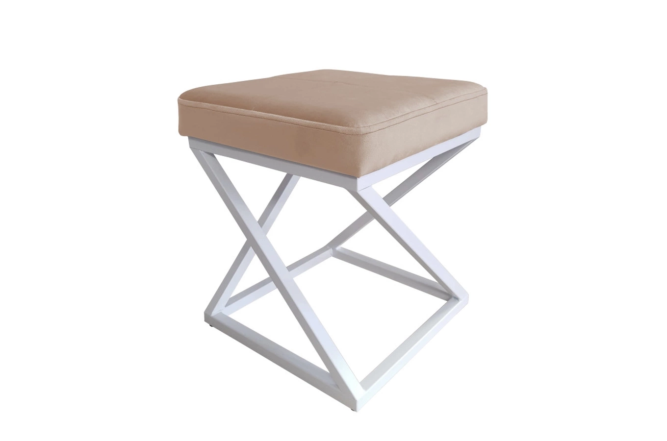 Tapicerowany puf DIXI na metalowych nogach / kolor tkaniny + podstawy do wyboru!