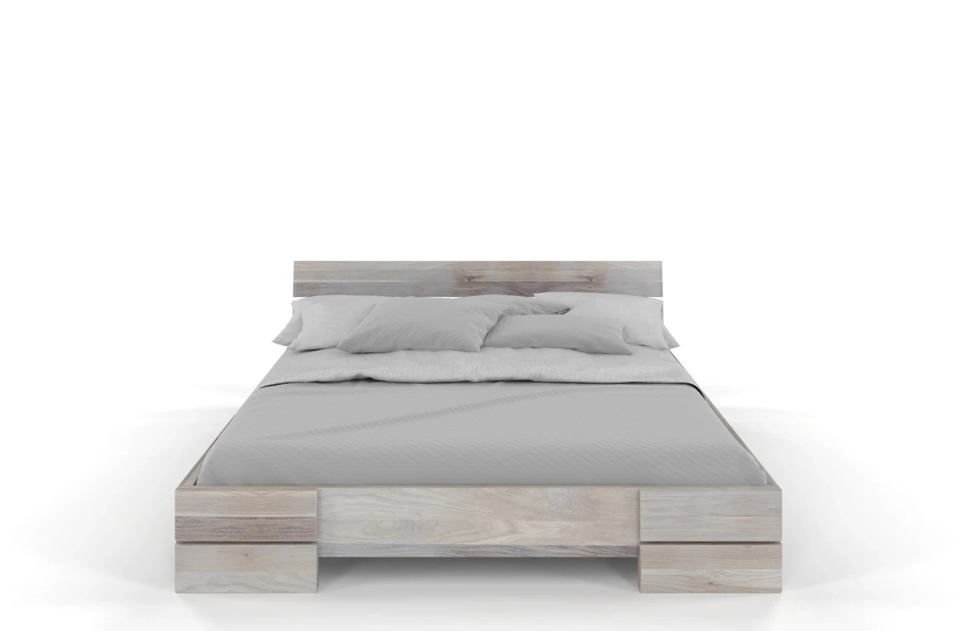 Łóżko drewniane dębowe Visby Sandemo / 90x200 cm, olej bielony