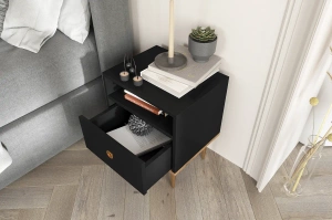 Czarna nowoczesna szafka nocna Skandica HARMONI / szer. 44 cm