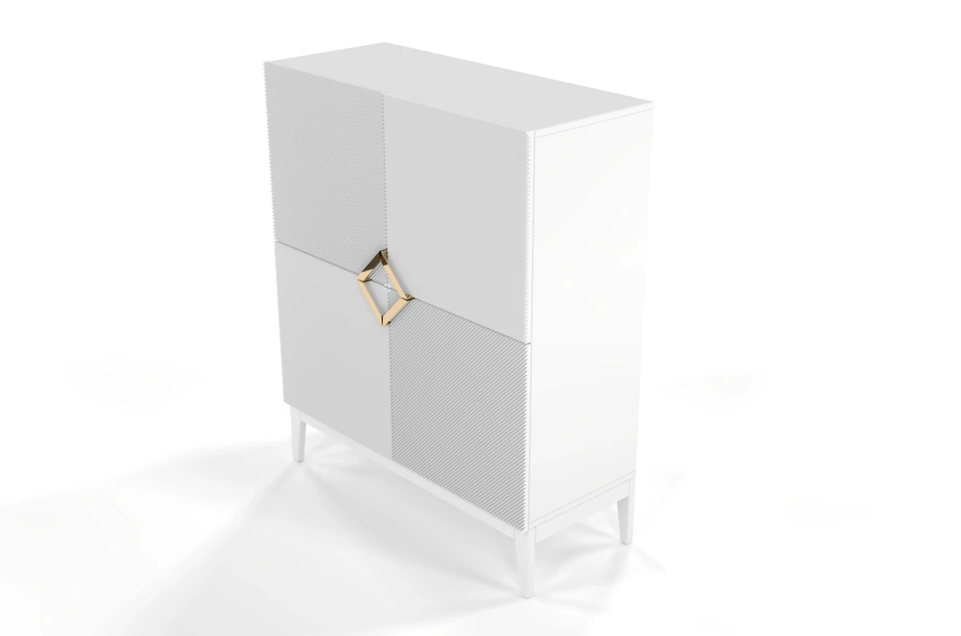 Drewniana komoda Visby DEMI HIGH / kolor biały + białe nogi / szer. 100 cm