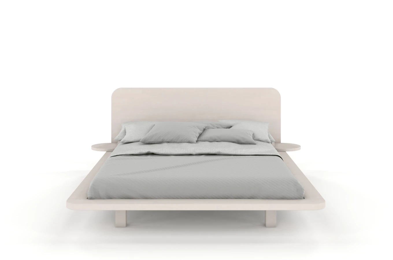 Łóżko lewitujące drewniane bukowe Skandica JAPANDIC / 160x200 cm, kolor biały