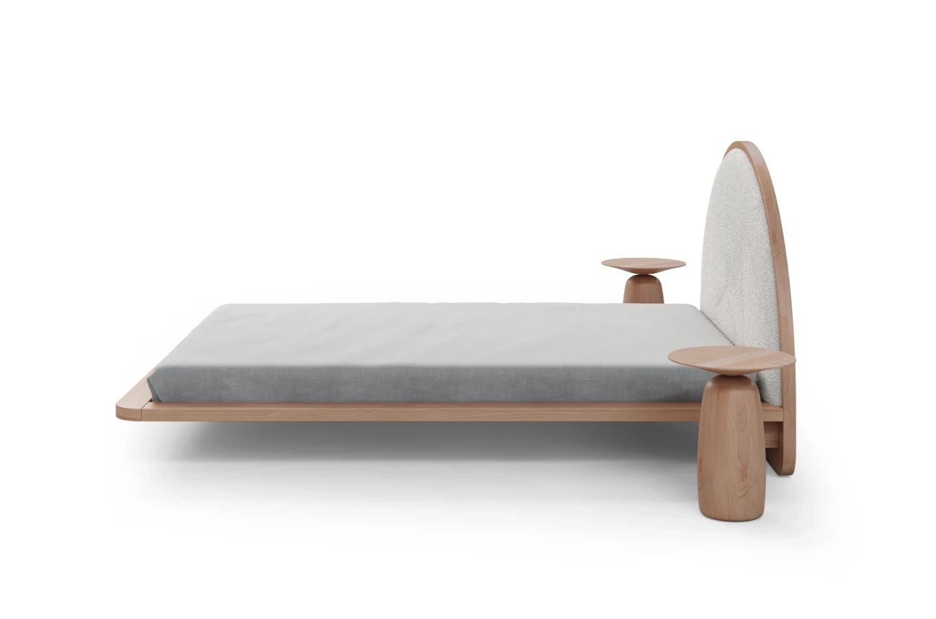 Łóżko lewitujące drewniane bukowe Visby MOMOKO w stylu Japandi