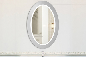Owalne lustro OVAL BOLD z oświetleniem LED / rama dostępna w 5 kolorach