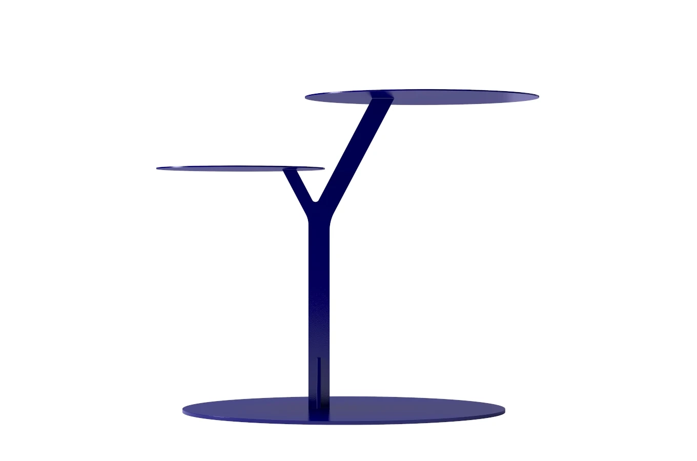 Metalowy stolik pomocniczy do salonu Kayani IROKO / kolor granat szlachetny